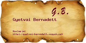 Gyetvai Bernadett névjegykártya