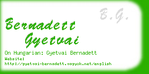 bernadett gyetvai business card